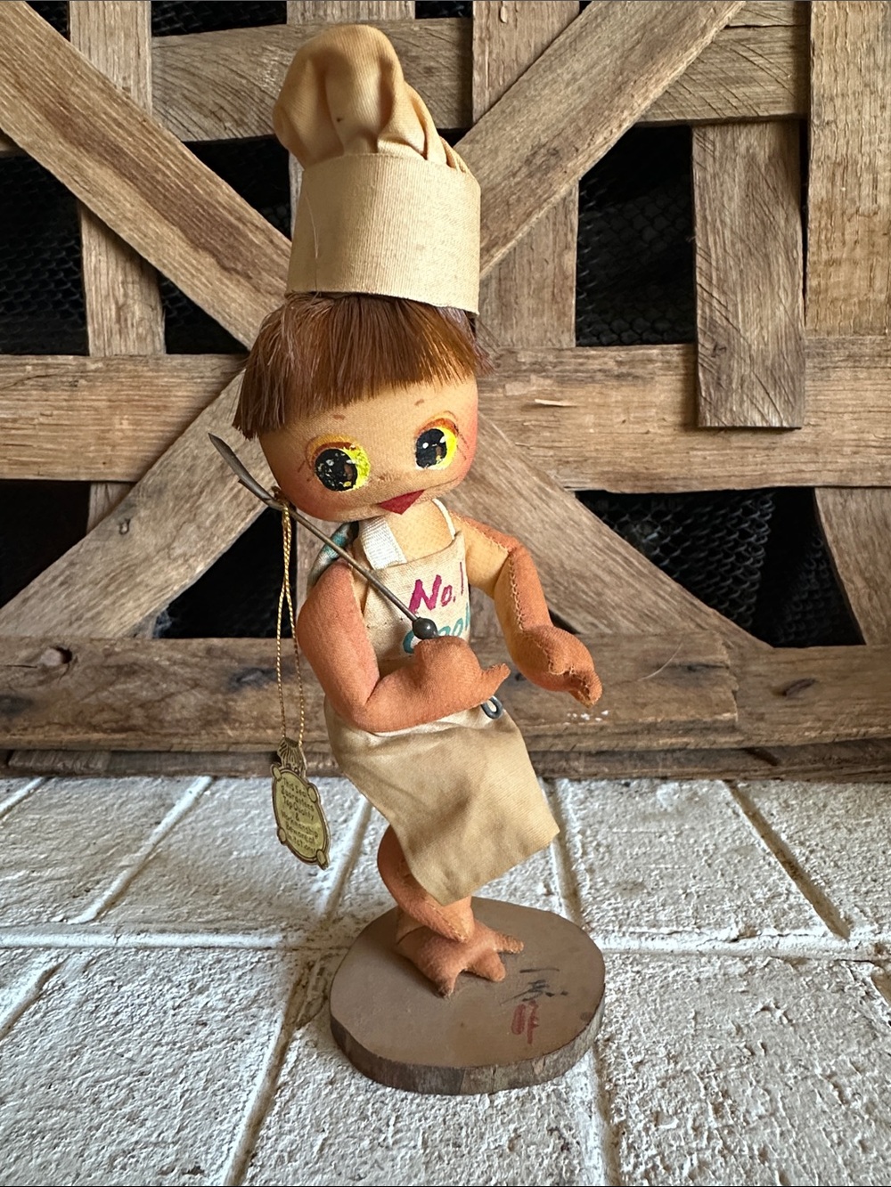Japanese Creative KOKESHI Doll Vintage Sosaku Hand Painted No.1 COOK